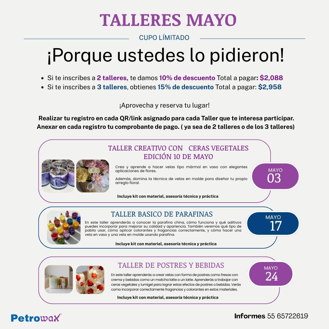 ¡PORQUE USTEDES LO PIDIERON! DESCUENTOS EN NUESTROS TALLERES.
